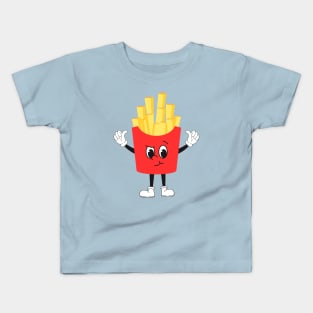 Retro French Fries Smirk Face Kids T-Shirt